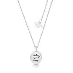 Mejor precio Collar chapado en oro blanco con medallón de Campanilla, colección Disney Couture-20